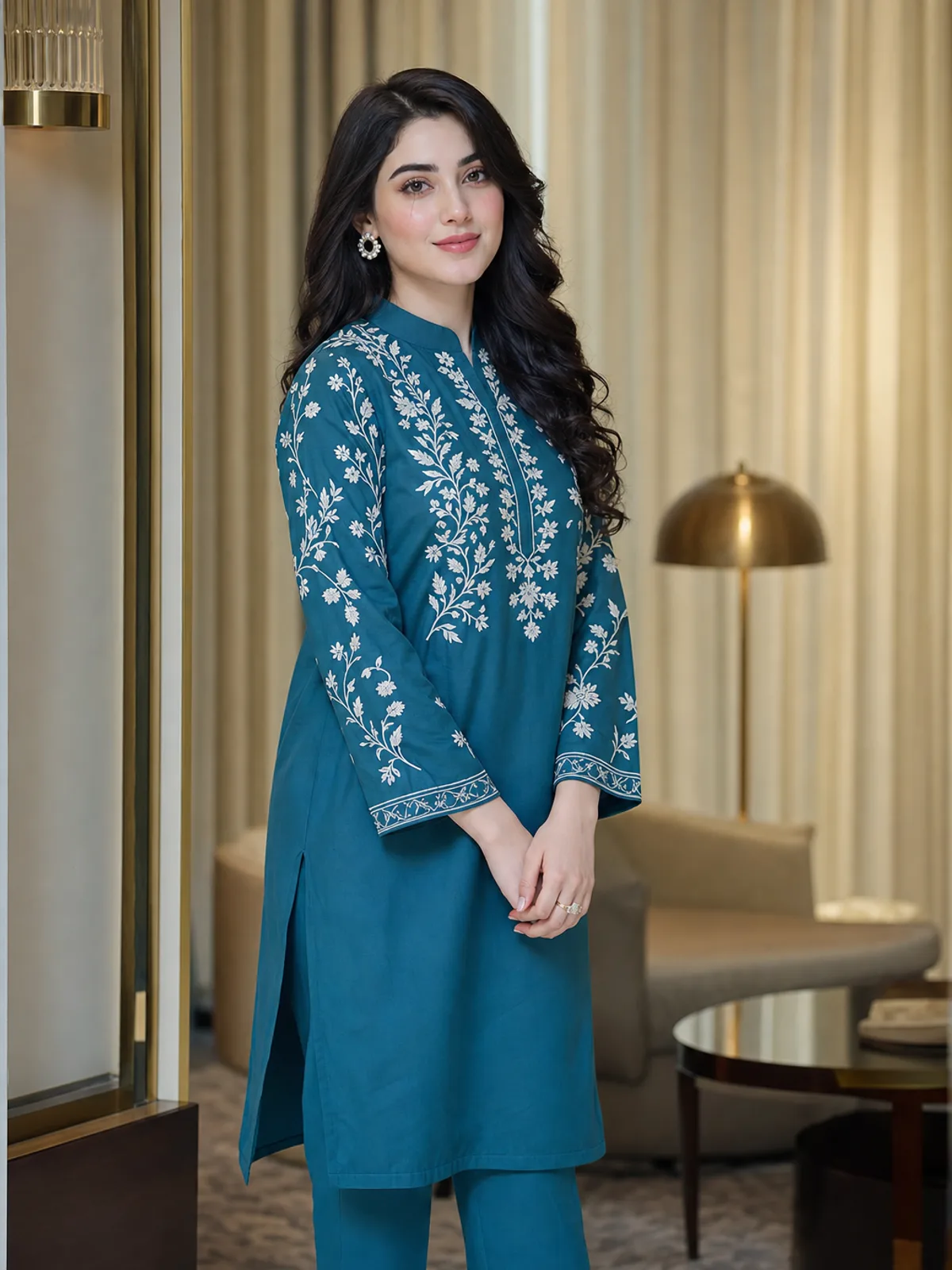 Aabroo (Hand Embroidered) — 2pc lawn suit Hand Embroidered