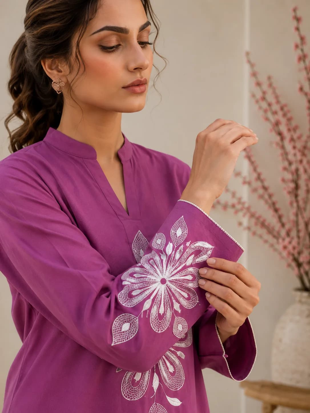 Fanoos (Hand Embroidered) — Hand Embroidered Kurta