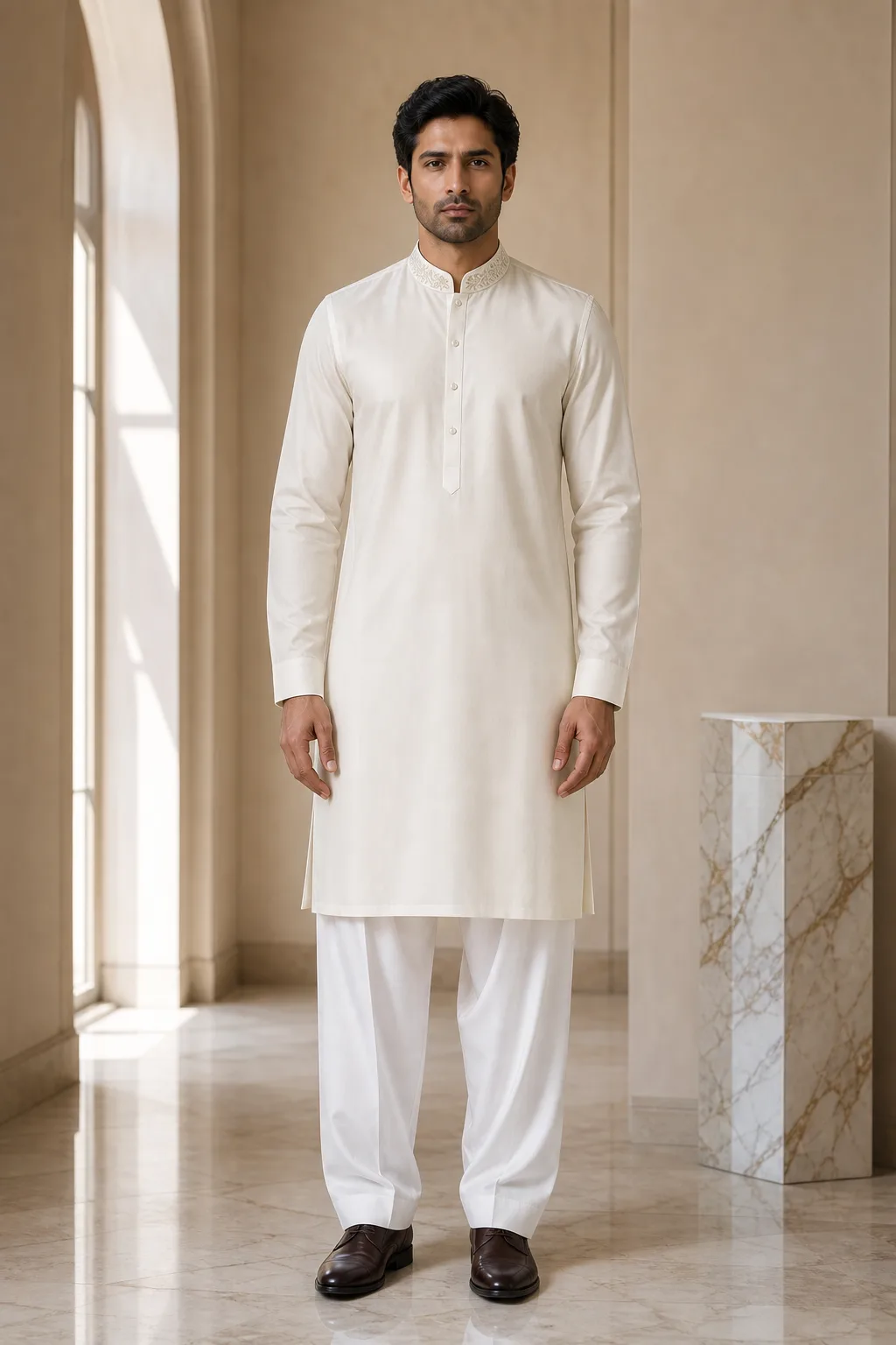 Nabeel — Kurta with White Shalwar