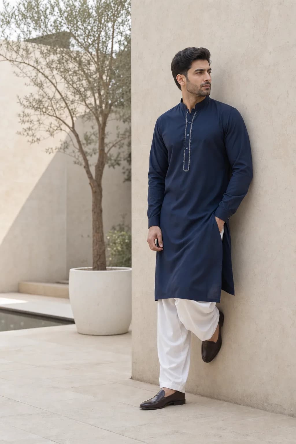 Rayyan — Kurta with White Shalwar