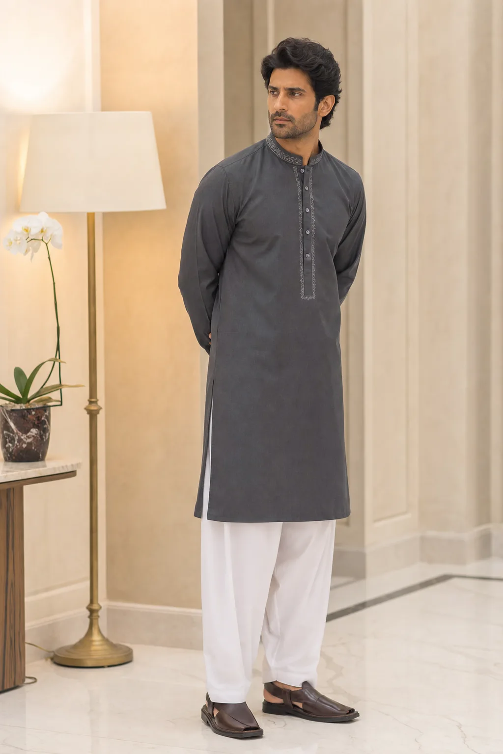 Kashan — Kurta with White Shalwar