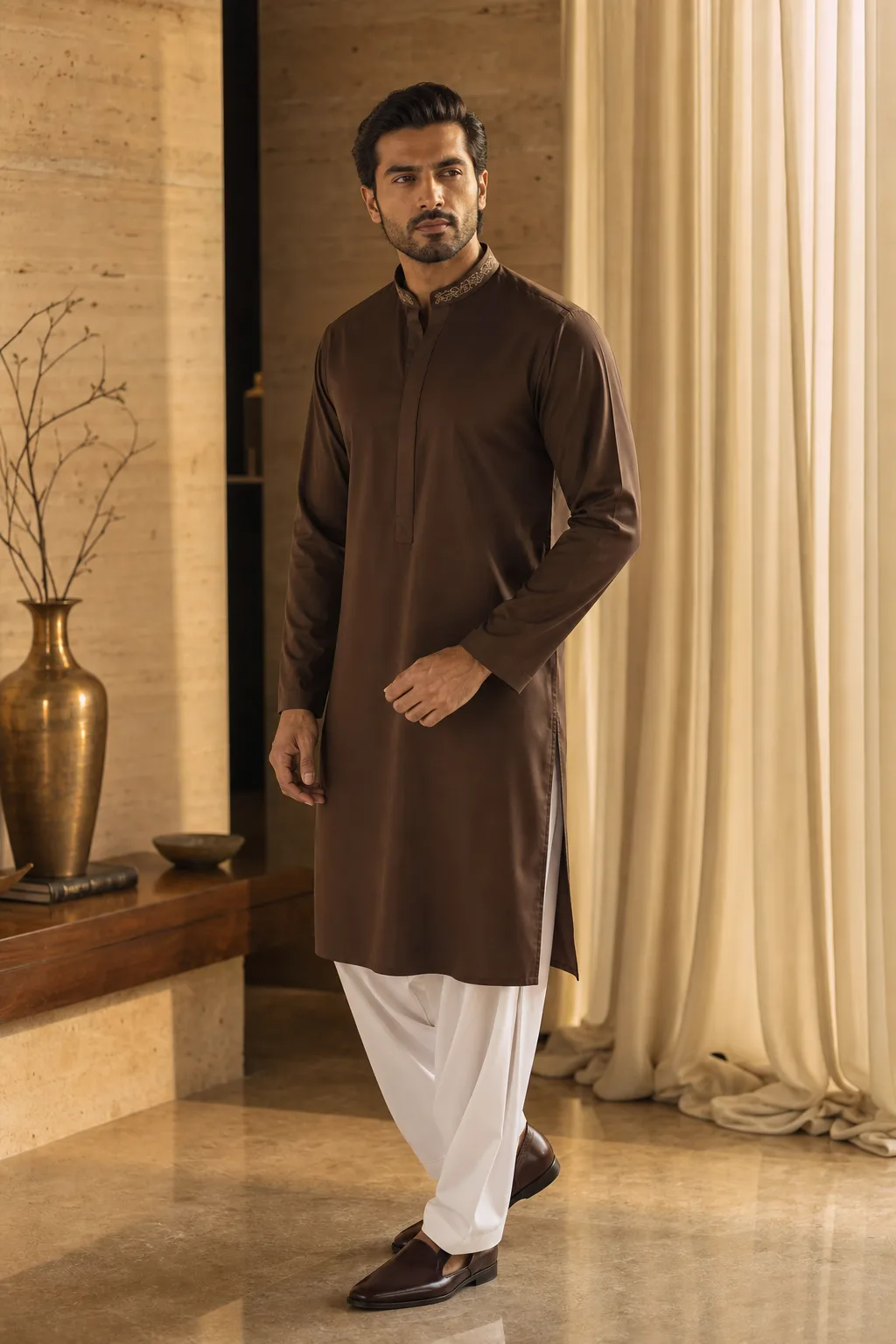 Saad — Kurta with White Shalwar