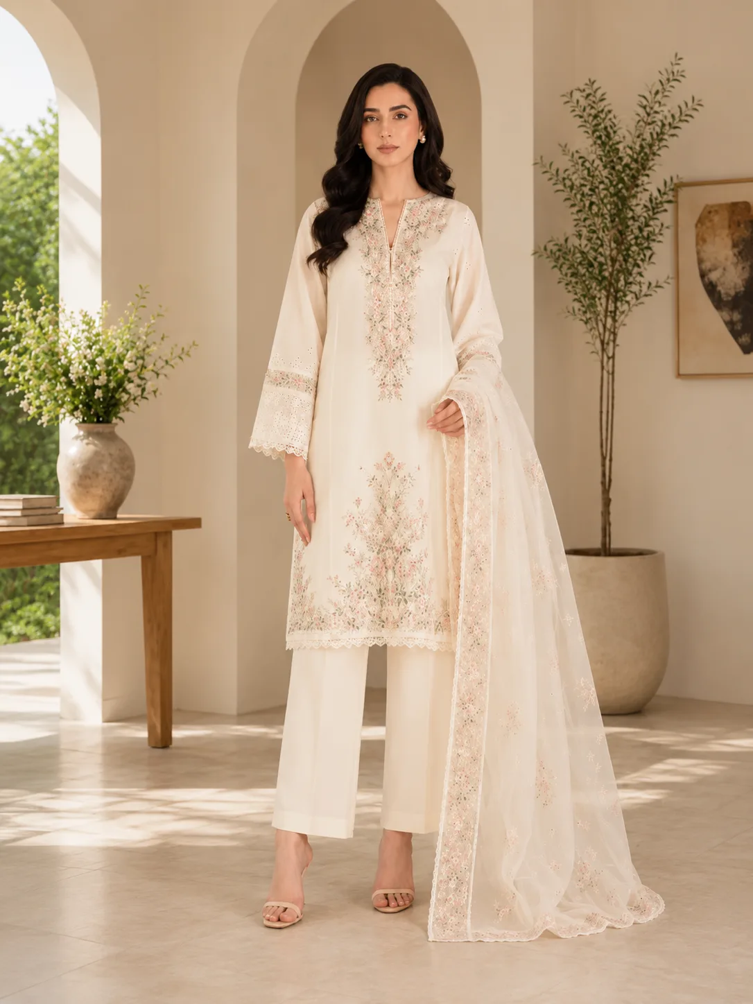Hira — 3-Piece Embroidered Lawn